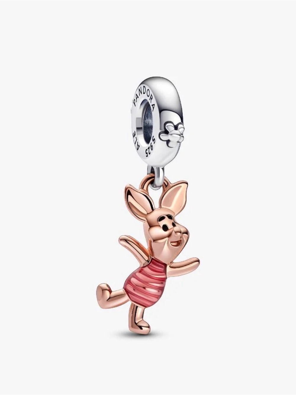 Pandora Piglet Rose Gold and Pink Enamel Dangle Charm